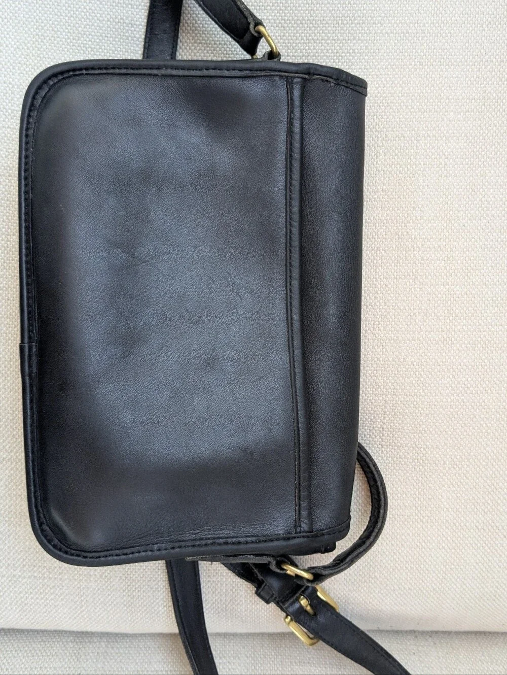 Vintage 90s Black Coach Compartment Bag 9850